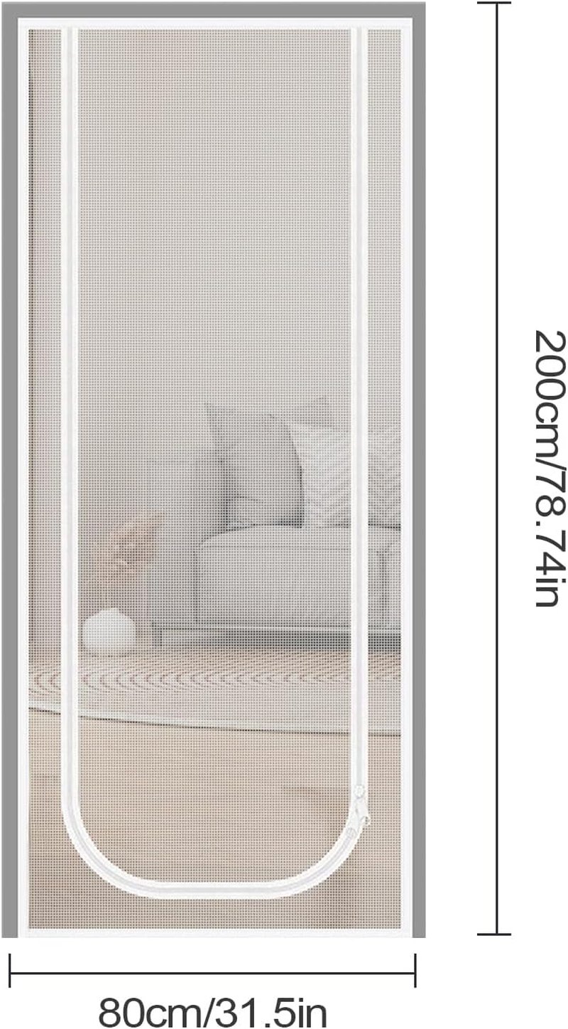 Mesh Screen Door, Indoor Cat Resistant Mesh Door with Zipper, Cat Safety Escape Proof Screen Gate for Patio Living Room Home Kitchen Doorway Bathroom Balcony image number 4