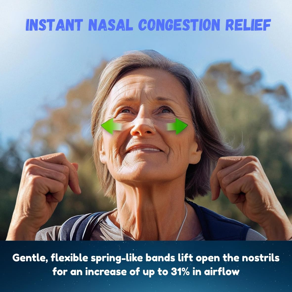 Nose Strips, Clear &ndash; 60 Counts &ndash; Long Lasting, Strong Hold, Open Air Ways - Nasal Strips for Breathing - Extra Strength, Reduce Snoring and Mouth Breathing - Instant Nasal Congestion Relief. image number 3