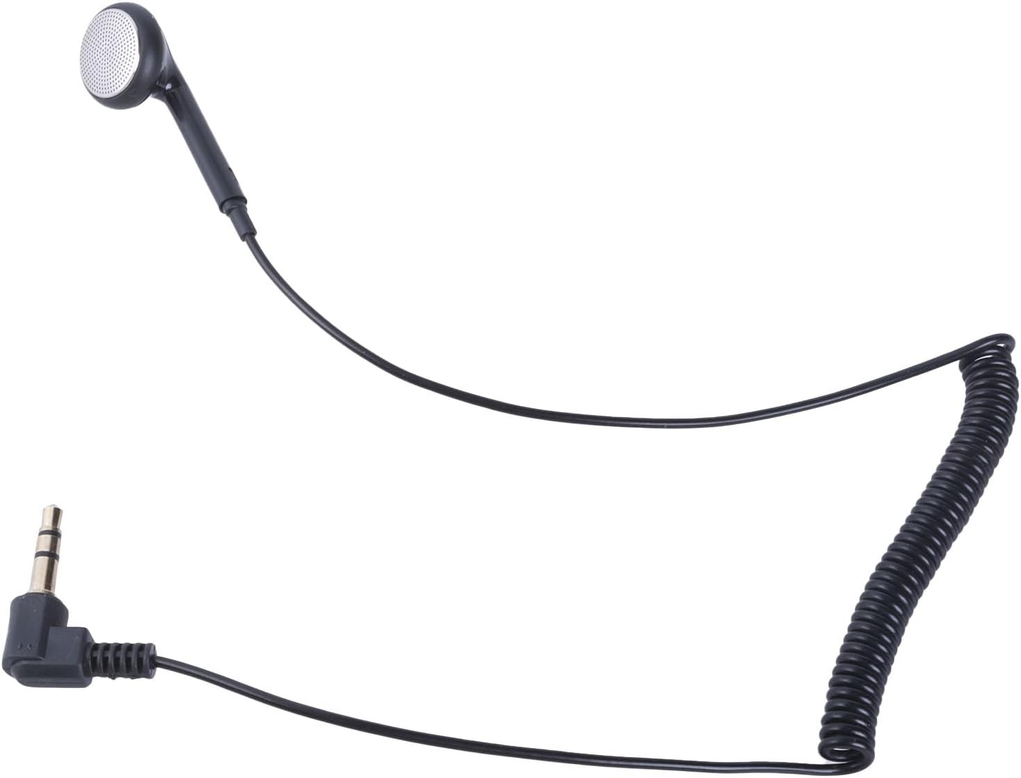 3.5Mm Single Side Earphone Spring Coiled Cable Mono Loved Ear Earphones with Clip and Sponge Cover for Sports image number 6