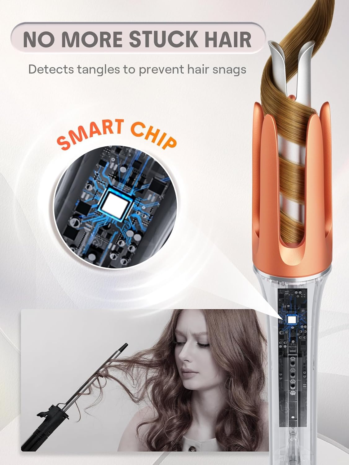 Automatic Hair Curler, 32Mm Barrel, Rose Gold and Silver, 10-Minute Styling image number 4