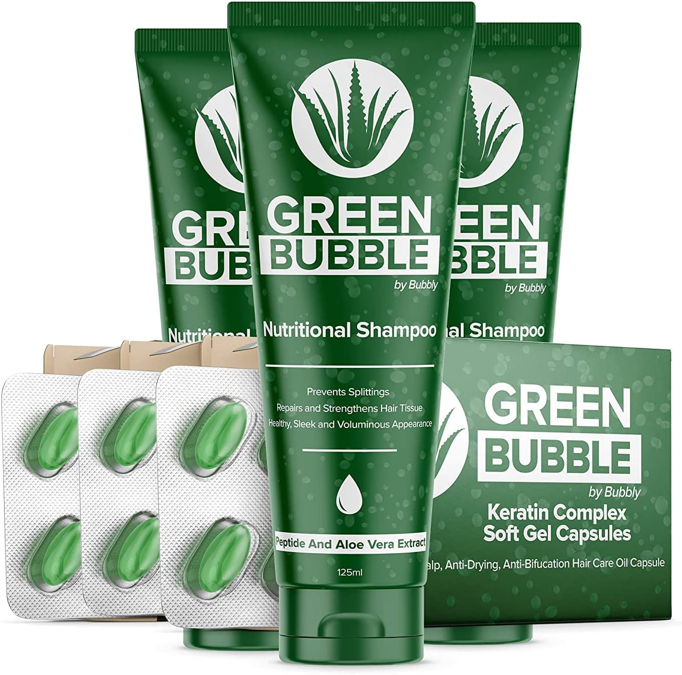 Green Bubble Hair Growth Set by Bubbly (Pack of 3)