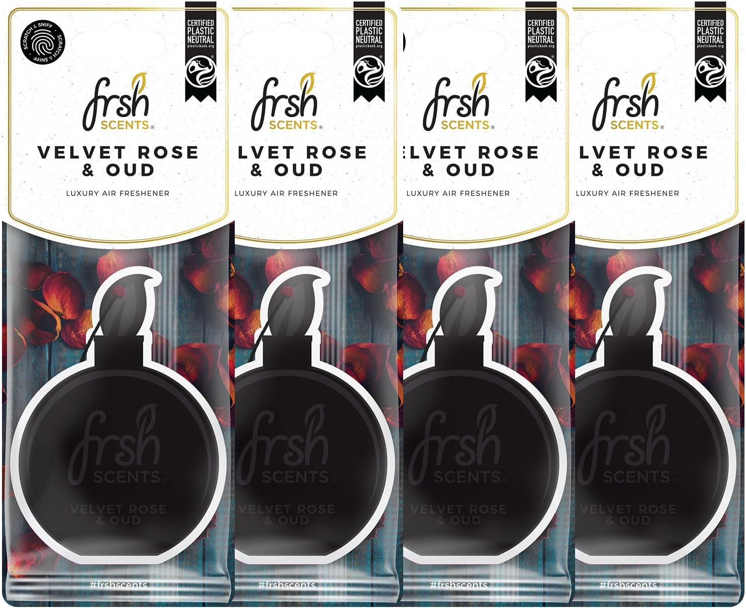 Paper Velvet Rose and Oud Luxury Air Freshener (Pack of 4)