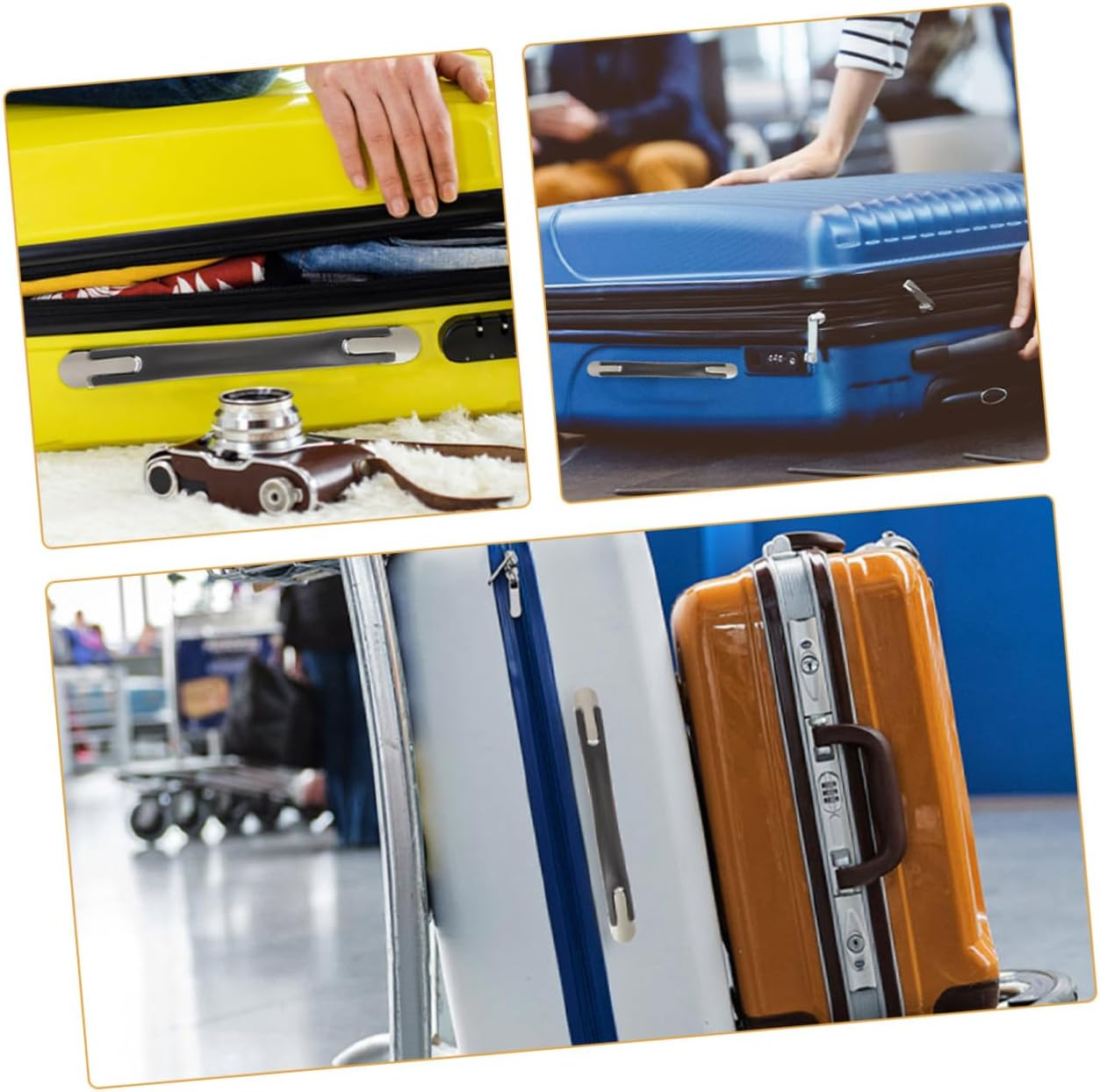 WATIIFUFU 2Pcs Luggage Handle Replacement with Screw Ergonomic Pull Grip for Suitcase Repair Secure Carry Strap for Travel Bags Easy Installation Heavy-Duty Plastic Replacement Parts image number 4