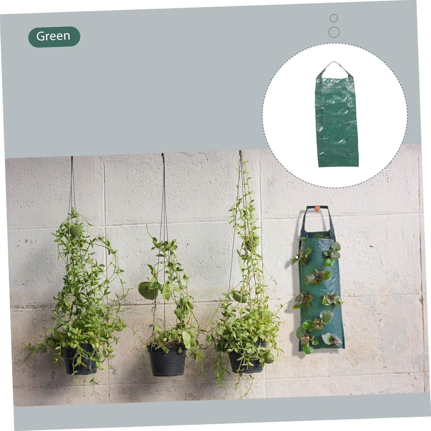 SUPVOX 4Pcs Hanging Strawberry Planter Wall Mount Garden Grow Bag Upside down Planter Vegetable Planting Bags for Patio Balcony image number 6