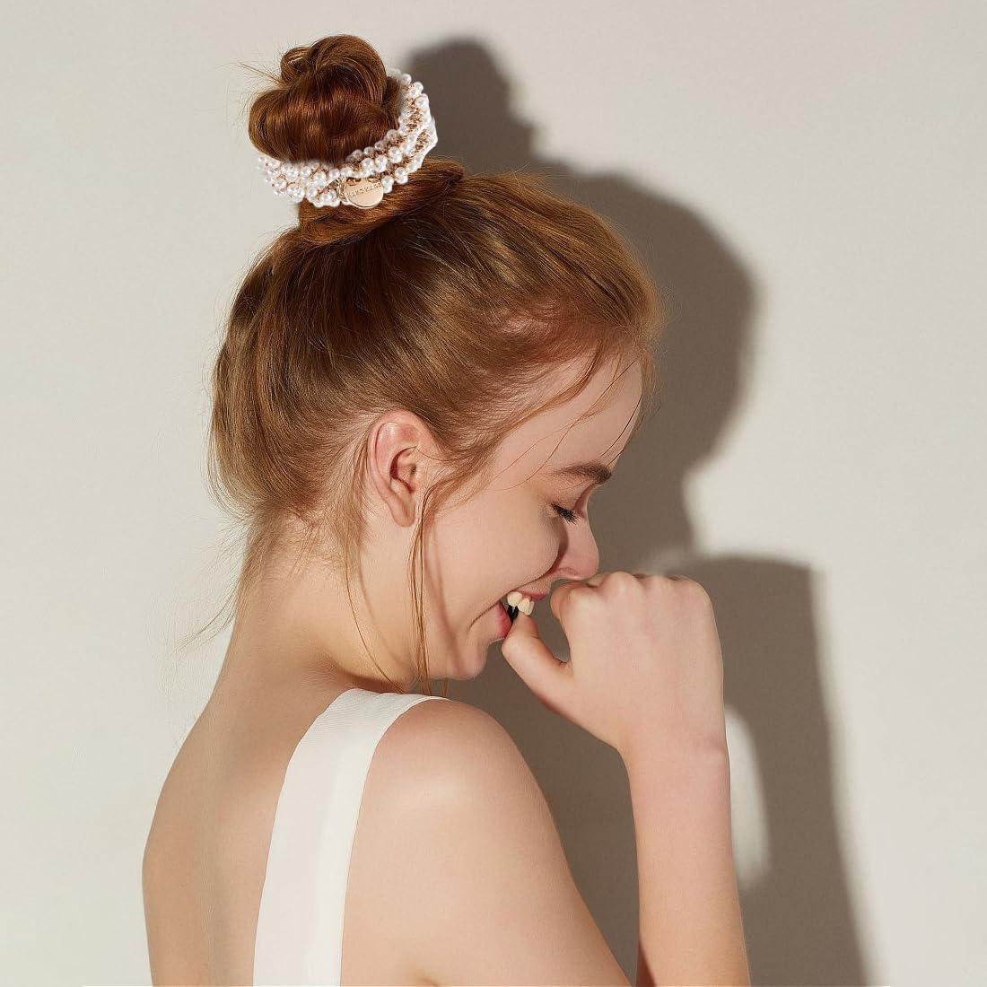 EYVRPAU Pack of 3 Hair Bobbles with Pearls Elastic Stretchy Hair Accessories for Women and Girls image number 5