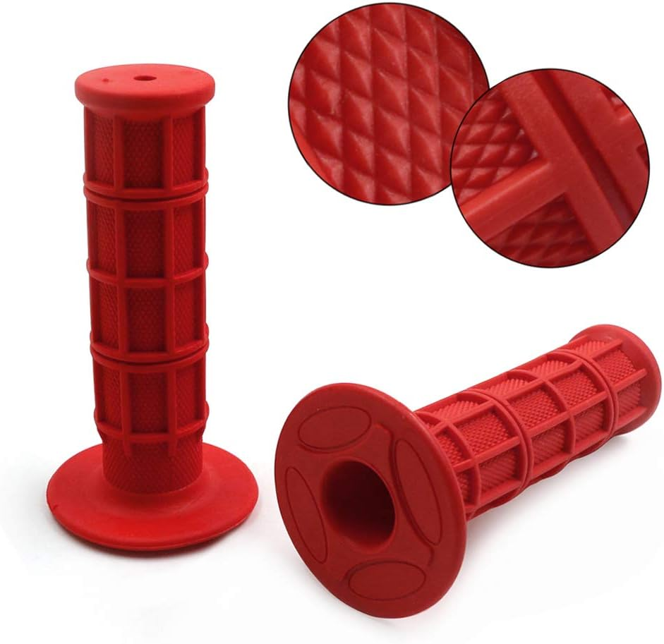 Worldmotop Motorcycle Handlebar Grips Non-Slip Soft Rubber Motorcycle Accessories Grips Handlebar with 7/8'' 22Mm 24Mm Replacement for All off Road ATV Dirt Bike, Bike Handle Grips (Orange)