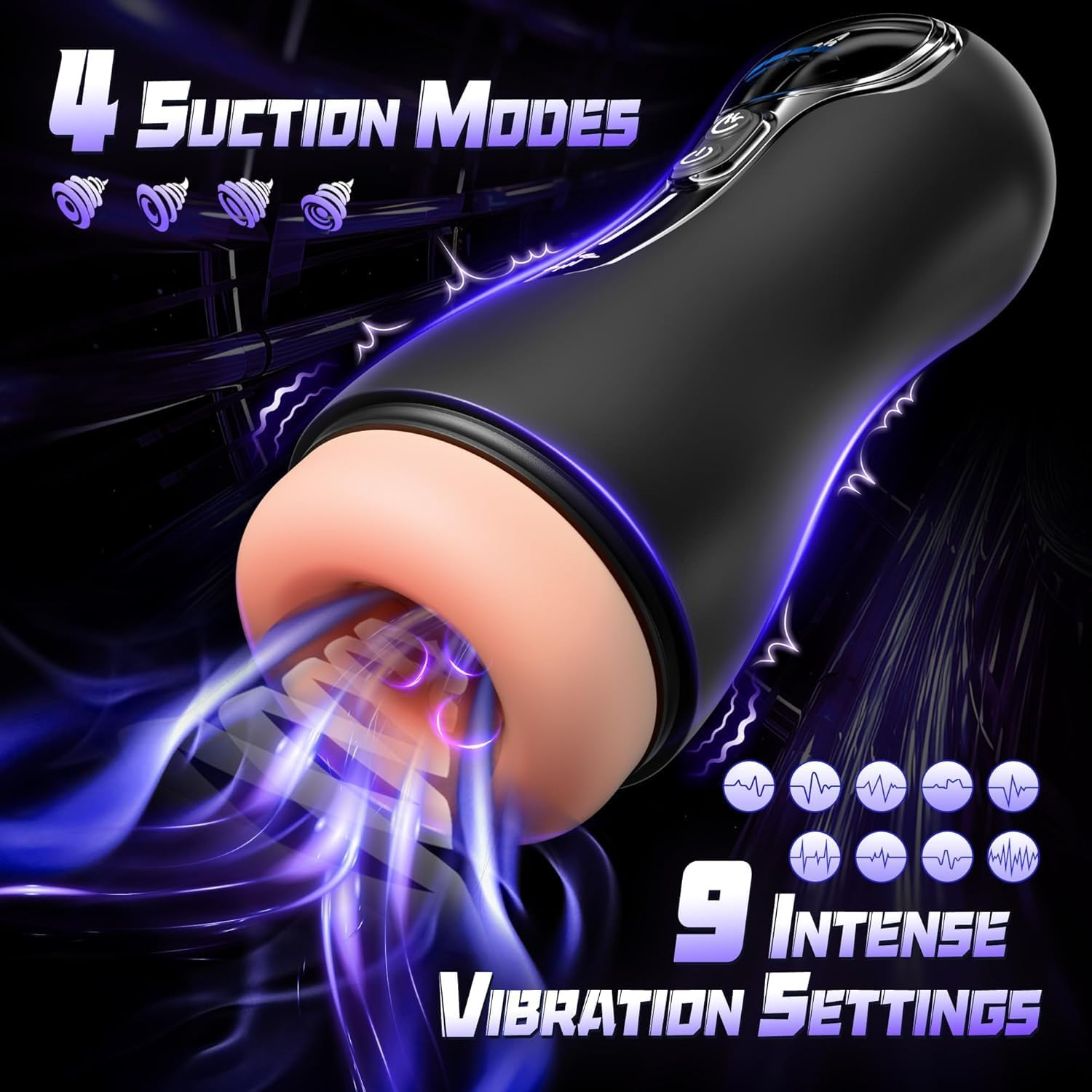 Sex Toys for Men Male Masturbator with 4 Suction & 9 Vibration Modes, Penis Pump Adult Toys with LED Display, Hands-Free Male Sex Toy, Discreet Mens Sex Toys Sex Machine for Men Pleasure image number 1