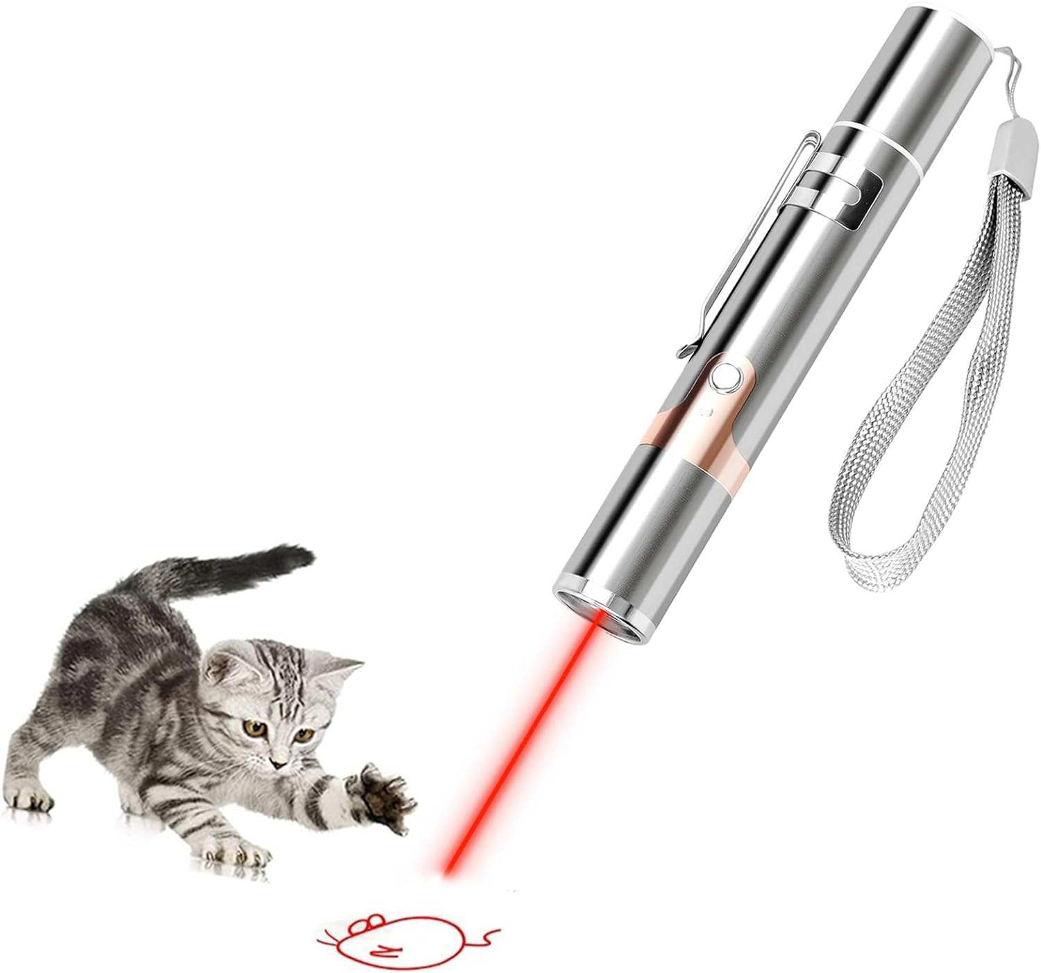 Cat Laser Pointer Toys: Rechargeable 3 Color Lights 5 Patterns, Cats Dogs Interactive Pet Toys for Playing Exercise Chaser Toys, Cat Lovers Gift image number 2