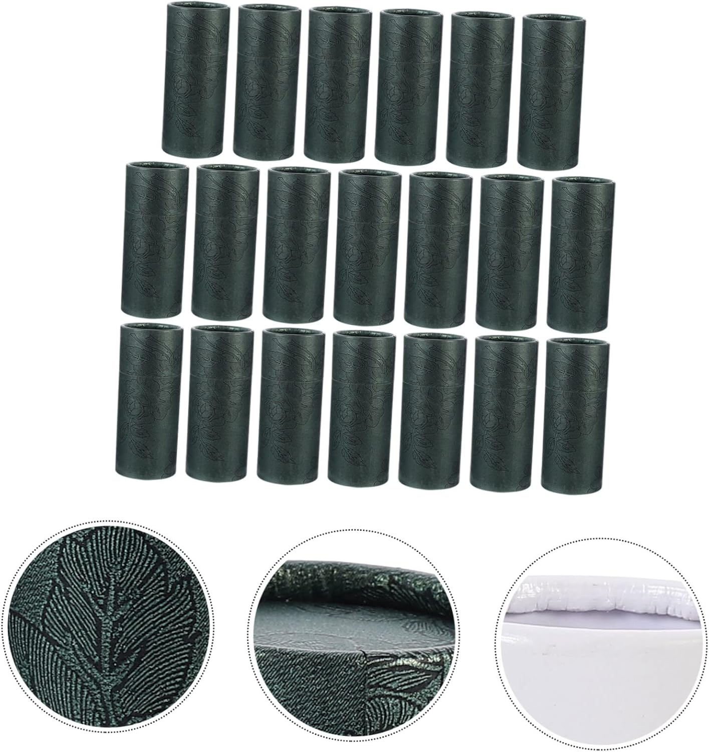 PLAFOPE 20Pcs Green Paper Cylinder Boxes for Essential Oil Bottles 30Ml Kraft Storage Canisters Packaging Paper Tubes for Tea and Incense Packing in Australia image number 7