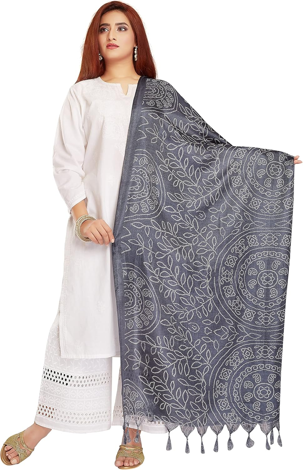 RANI SAAHIBA Women'S Art Silk Printed Dupatta