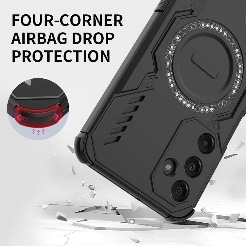 Orgsty Case for Samsung Galaxy S25 Plus/S25+, Cooling Magnetic Case for Mag Safe, Ultra Thin Heat Dissipation, Military Shockproof TPU Mobile Phone Case, Black image number 7