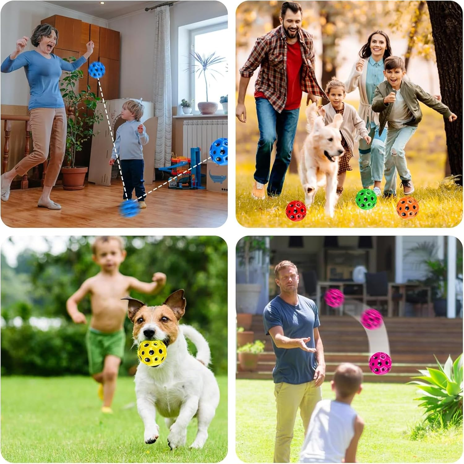 Space Balls Extreme High Bouncing Ball Meteor Space Ball,Rubber Bounce Ball Sensory Ball,Cool Tiktok Pop Bouncing Training Ball for Indoor Outdoor Play,Easy to Grip & Catch - 6Pcs image number 5