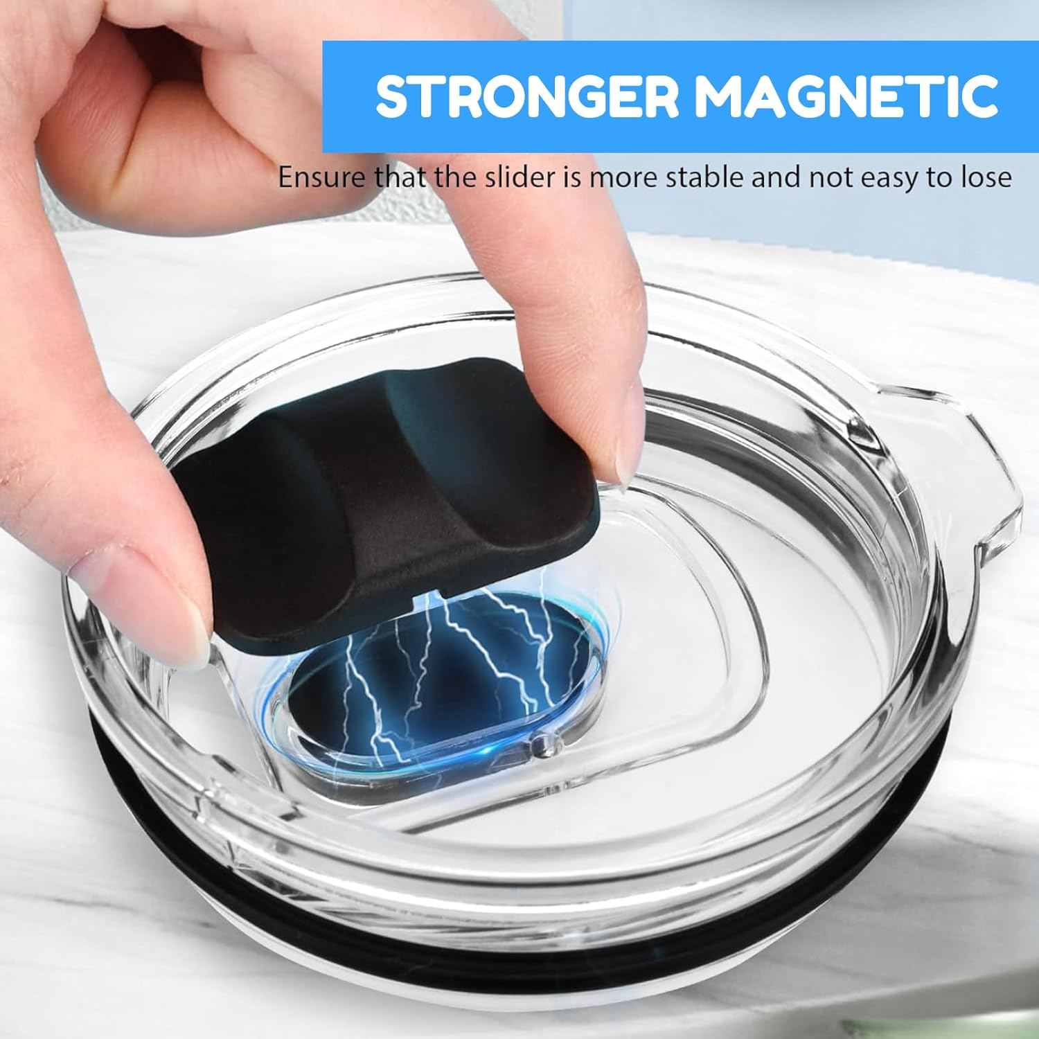 Magnetic Slider Replacement for Yeti, New Upgrade Magnetic Slider Replacement Block 5 Pcs Lid Slider Push Block Part for Yeti Magnetic Lids 10 Oz, 14 Oz, 16 Oz, 20 Oz, 26 Oz, 30 Oz image number 1