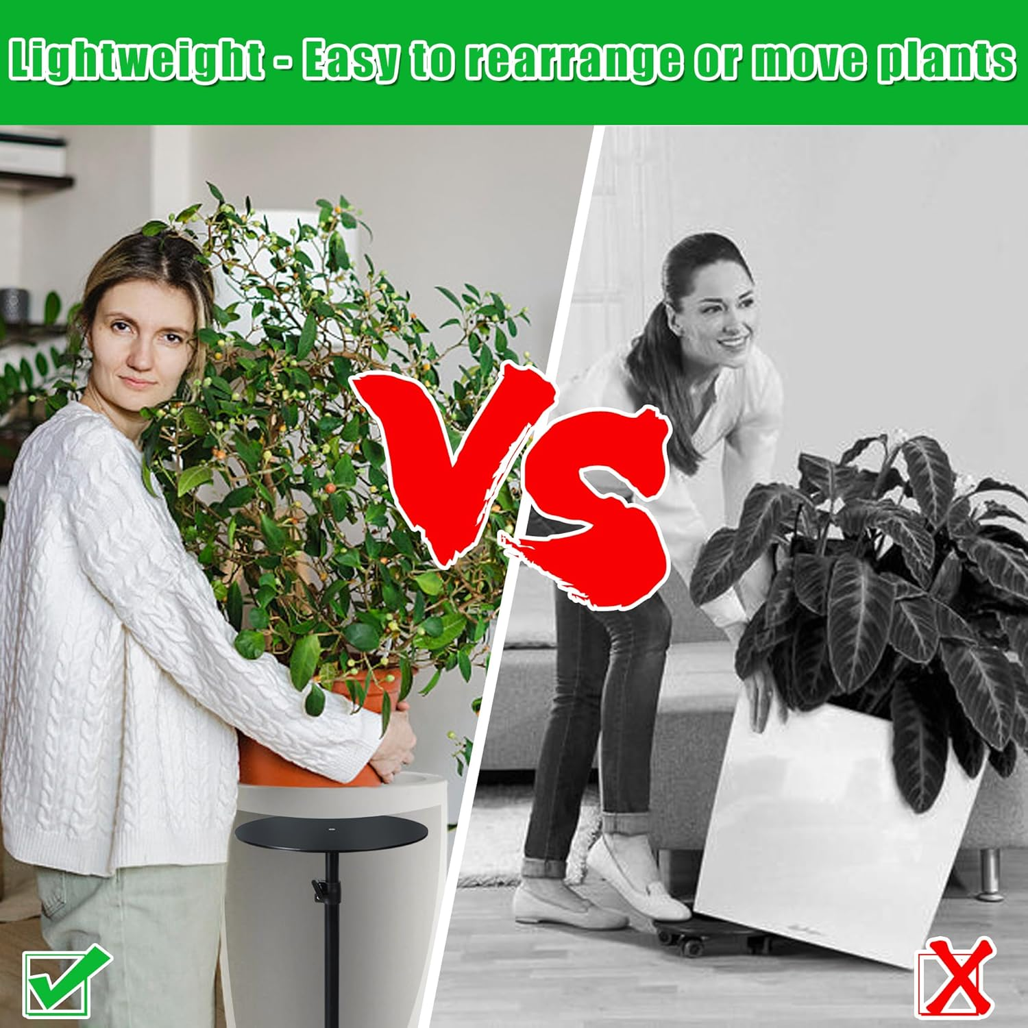 Adjustable Height Plant Risers for inside Pots, 17-32" Rise Planter Inserts Filler for Large Pots, Plant Lift Insert Flower Pot Filler for Indoor Outdoor Tall Taper Pot Containers(6 8 10 Base or Top) image number 1