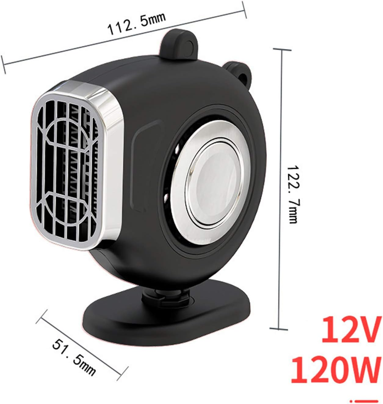 Electric Car Fan, 12V 120W Adjustable Car Heater Fan Car Vehicle Dashboard Electric Heater Cooling Fans for Defrosting Automobile Windscreen & Keeping Warm image number 4