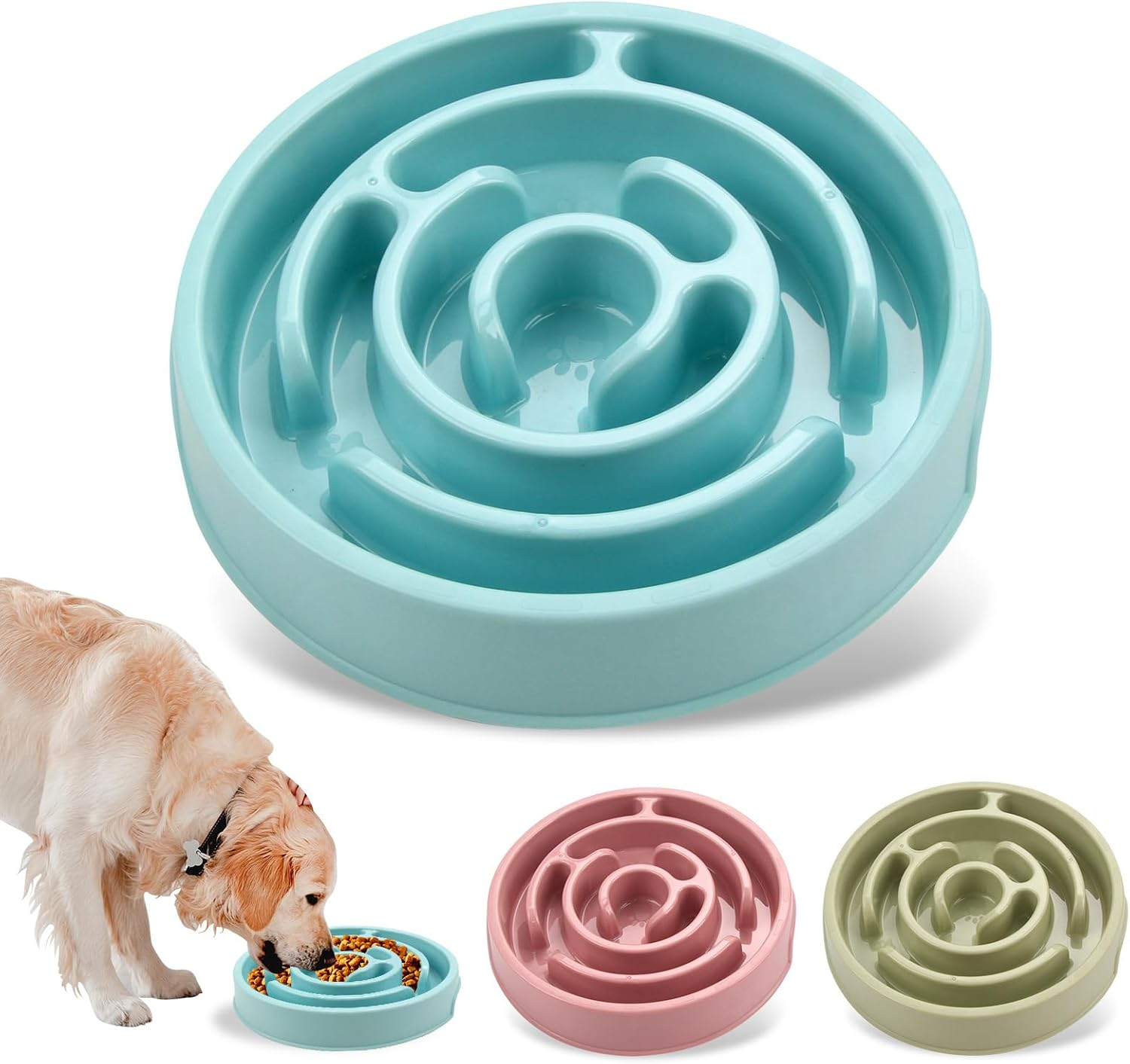 THJOPOKEEL Slow Feeder Dog Bowls, Silicone Dog Bowl with Anti-Slip, Slow Feeder & Non-Slip Design, Boredom and Anxiety Reducer, Suitable for All Breed Dogs and Cat image number 2