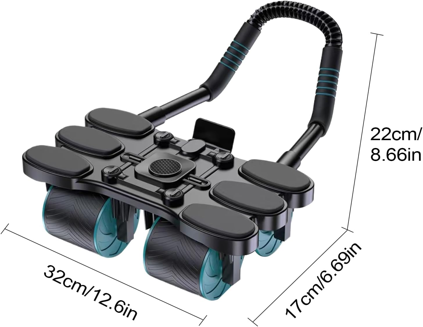 Abdominal Exercise Roller | 4-Wheel Muscle Workout Auto Rebound Ab Roller,Core Muscle Building Equipment with Elbow Support for Home Gym Dorm Travel Apartment image number 2