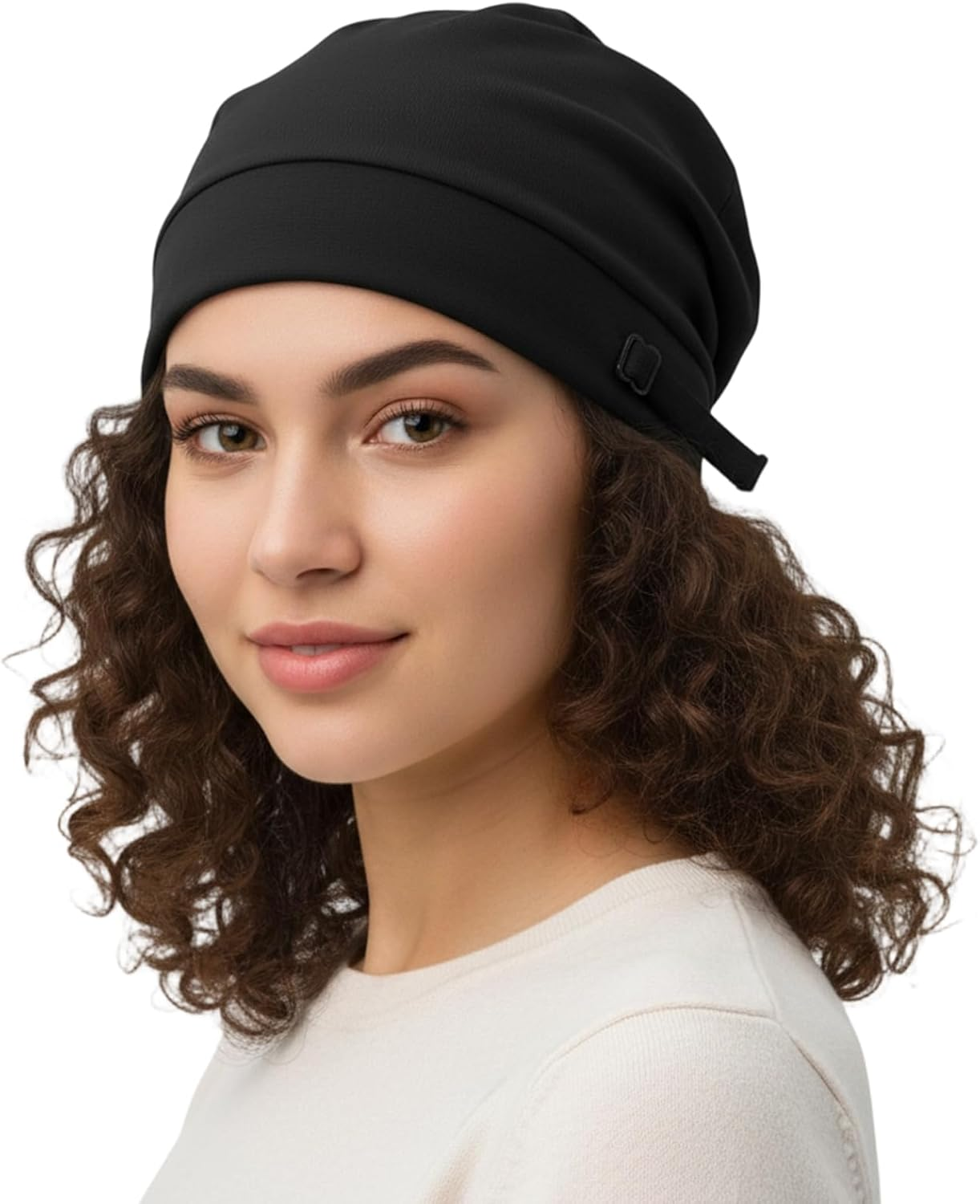 Jazrvr Sleeping Cap, Double Layer Silk Hood for the Night, Adjustable Hair Cap, 24 X 16 X 0.5 Cm, Breathable Design image number 4