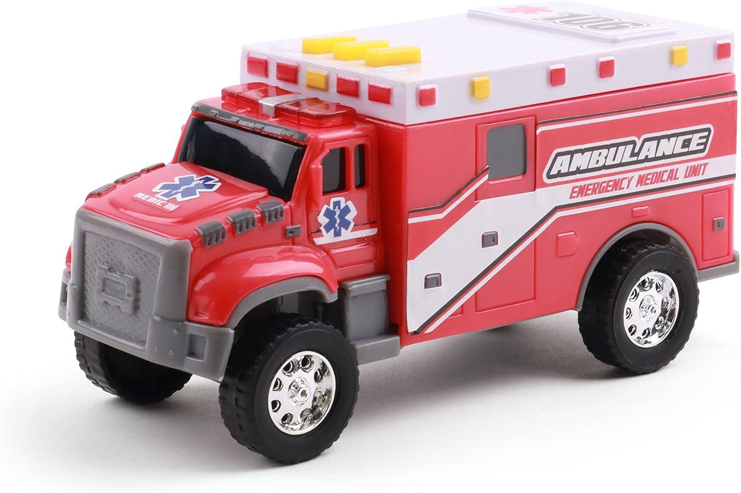 Mighty Fleet Toughest Minis 5" Tough Cab Ambulance Toy W/Lights & Sounds, Realistic Design & Batteries Included - Age 3+ image number 4
