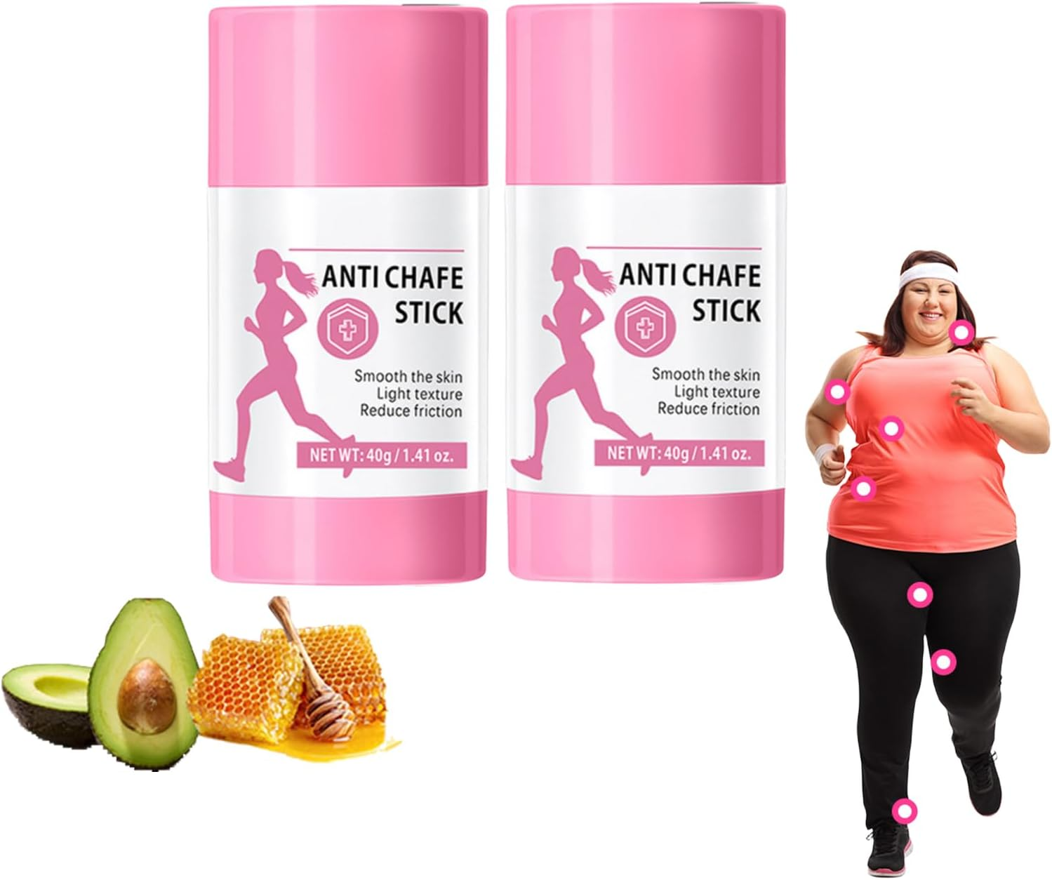 Waterproof & Sweat-Proof Anti-Chafing Stick - Unisex Non-Greasy Glide Balm for Thigh, Leg & Arm Friction Prevention, Natural Anti-Friction Protection for Sports and Running Activities (3 PCS)