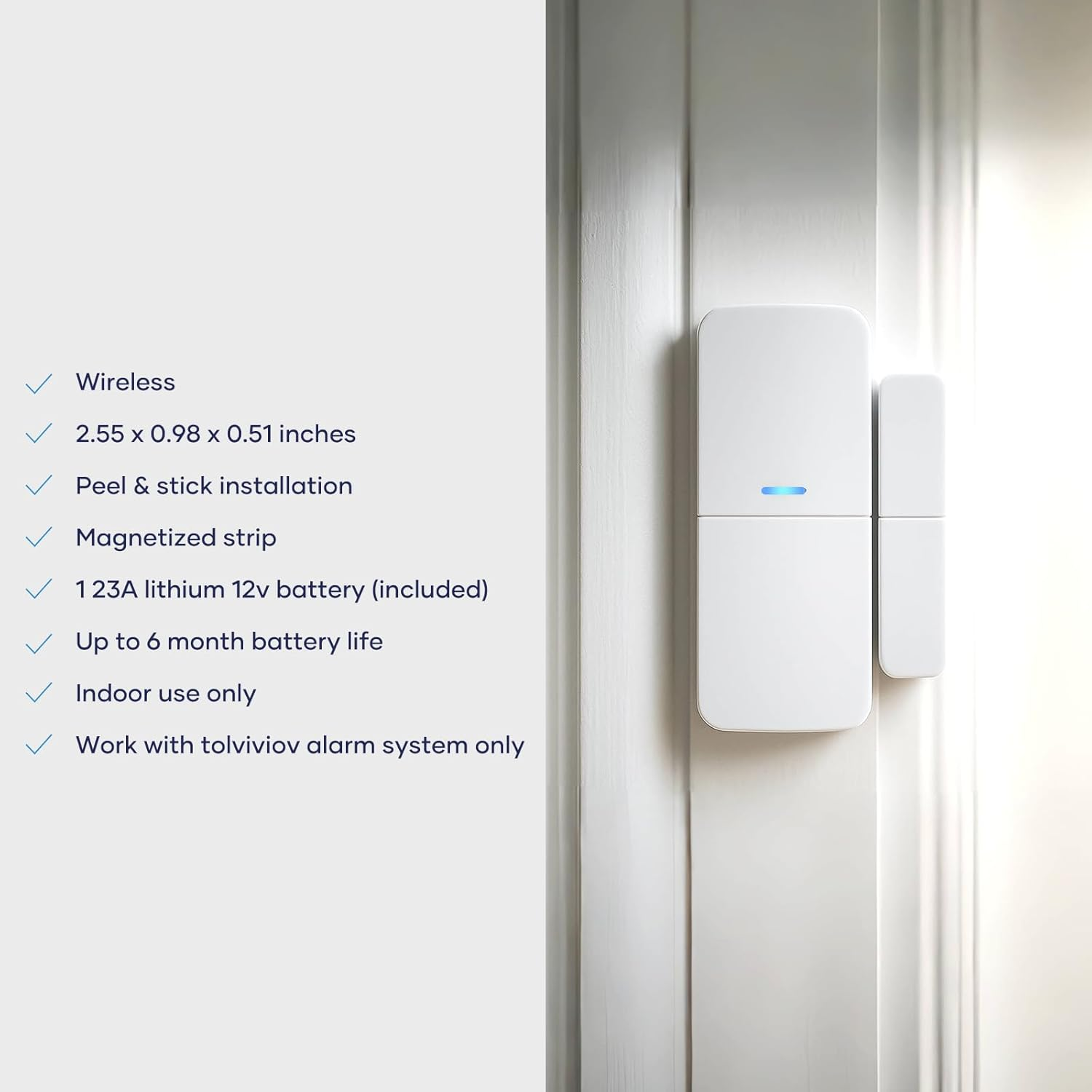 Entry Sensor (Pack of 6) - Window and Door Protection - Compatible with Tolviviov Home Security System image number 2