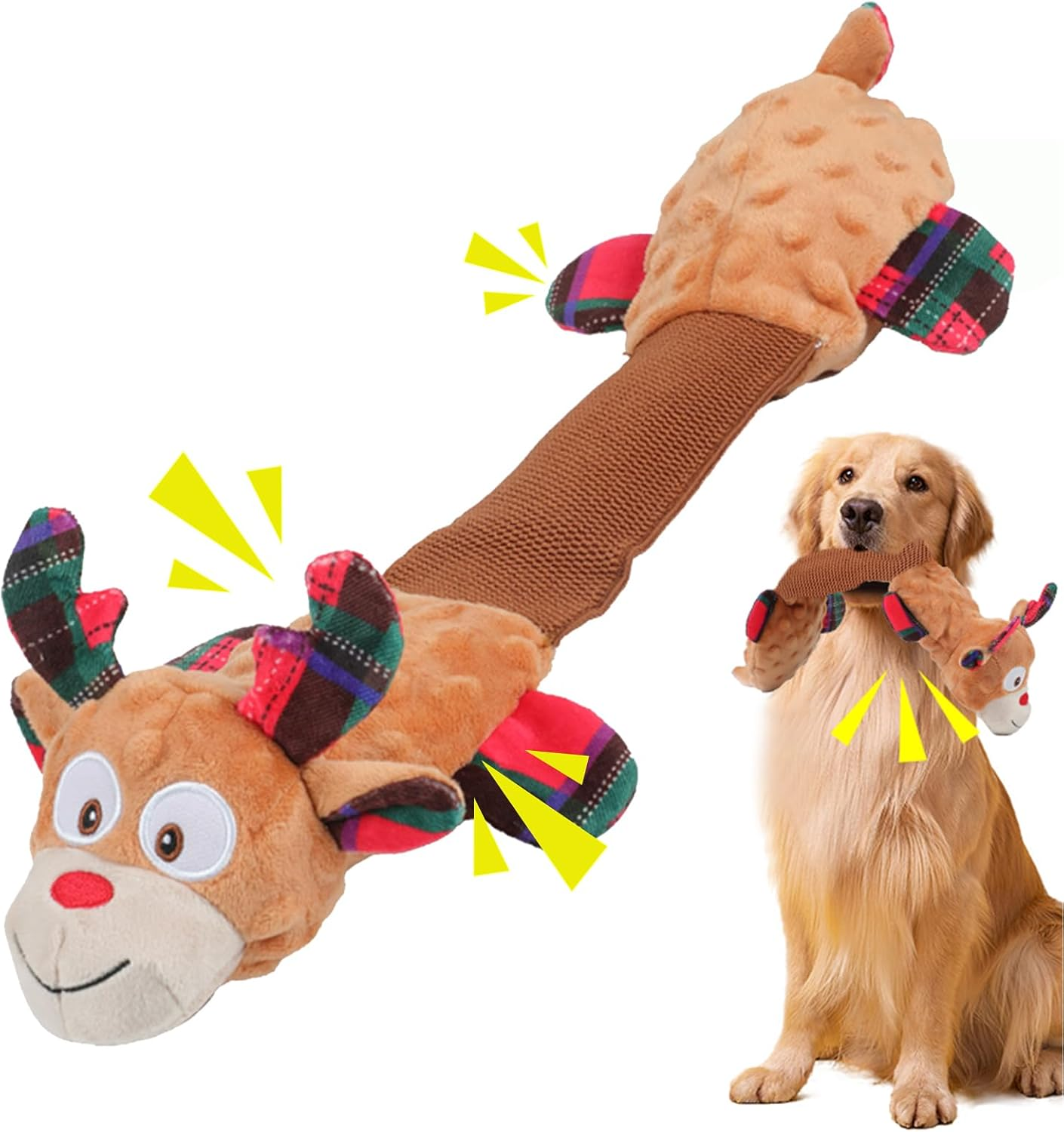 Wunive Easter Dog Toys,Easter Rabbit Bunny Egg Plush Squeaky Toys,Easter Rabbit Plush Squeaky Chew Toys for Small Dogs