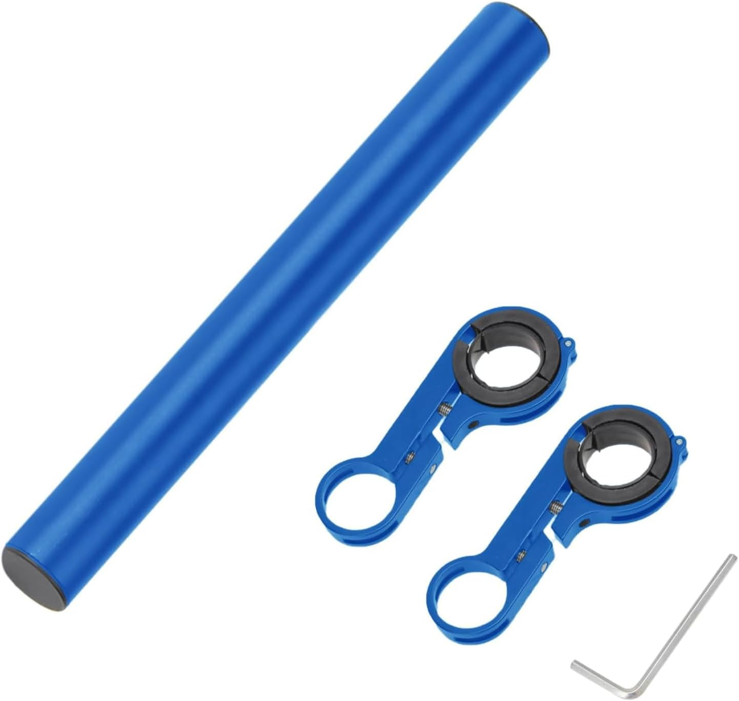 Fkereg Bicycle Handlebar Extender, 20Cm Double Clamp Mount Handle Bar Extension for Bike, Aluminum Alloy Handlebar Extensions Bracket for Bicycle, Cycling Equipment Attachment, Red