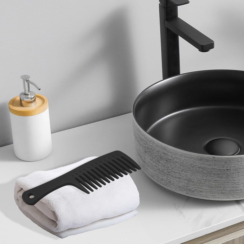 Wide Tooth Comb for Curly, Detangling, and Wet Hair - Large Black Comb for Women image number 2