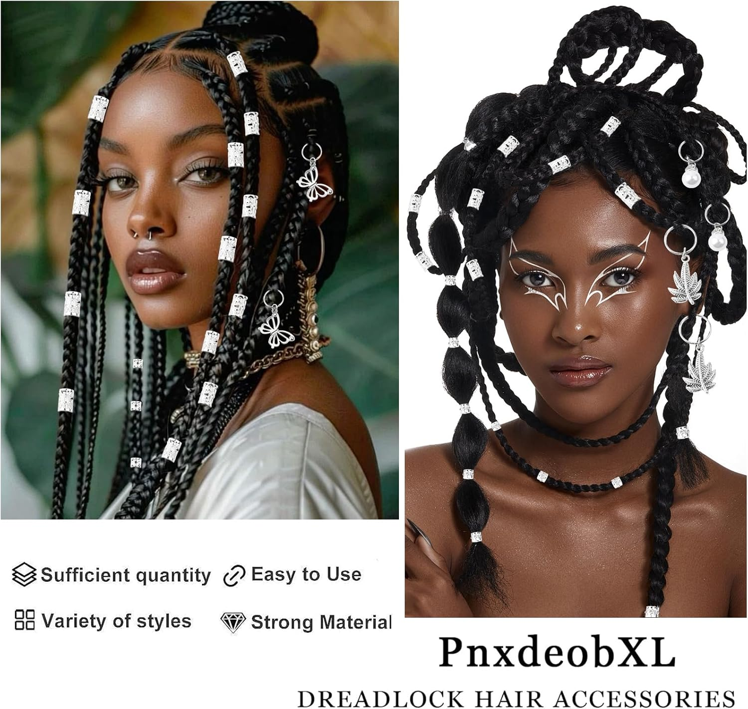 Pack of 236 Dreadlocks Jewellery, Hair Spiral Clips, Dreadlocks Accessories, Jewellery Hair Spiral Clips, a Variety of Fashion Styles, for Decorating Women'S and Men'S Hair - 236 Pieces image number 5