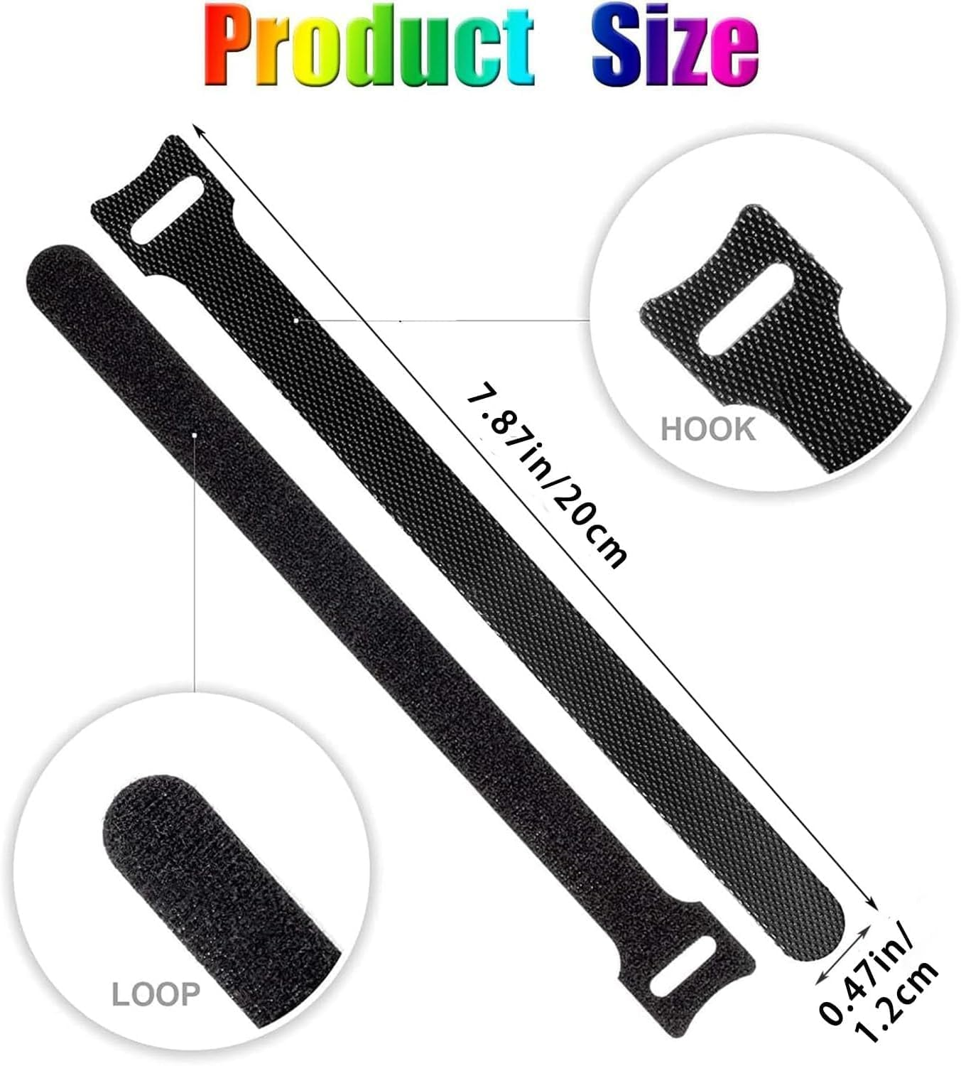 Cable Ties, WADY 100 Pcs Reusable Cable Ties, Adjustable Strap Wire Management, Premium Quality Cable Management Straps for Electrical Cable & Wire Organizer (White, 200Mm X 12Mm) image number 5