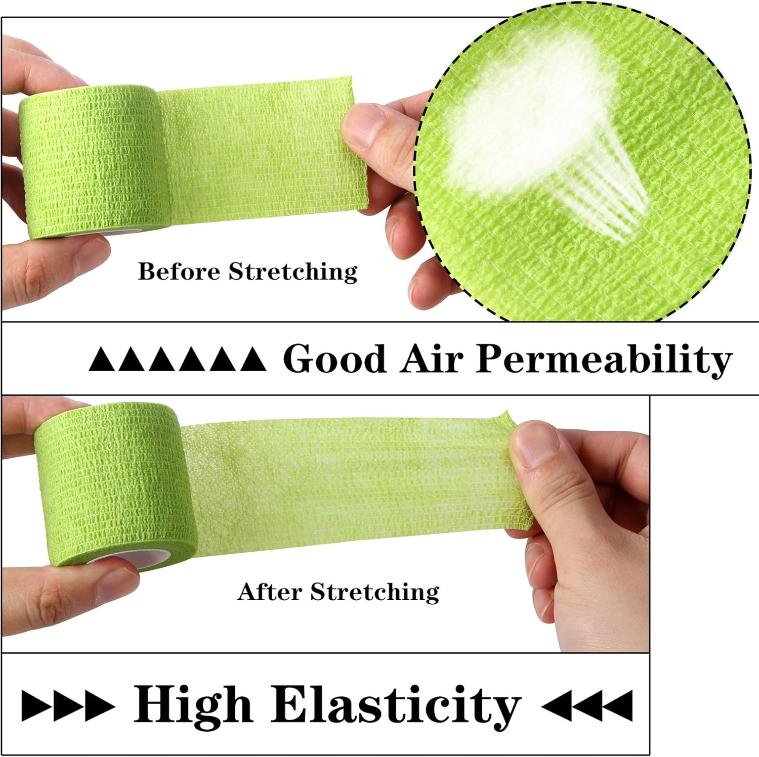 5 Rolls Pet Vet Wrap for Dogs Cats and Horse Self Adherent Bandage 2Inch No Woven Elastic Cohesive Tapes for Finger, Sports and Stretch Athletic image number 1