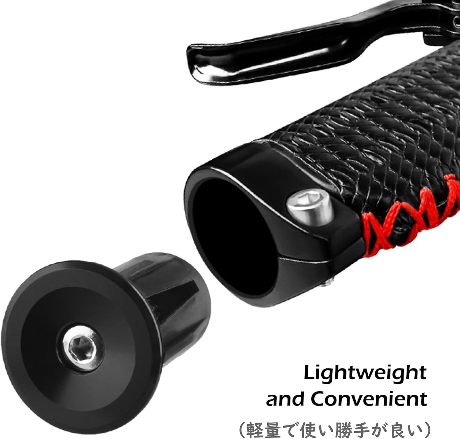 1 Pair Bar End Plugs Aluminum Handlebar End Caps - Handlebar Plug for Most Road, Mountain Bike (Red) image number 5