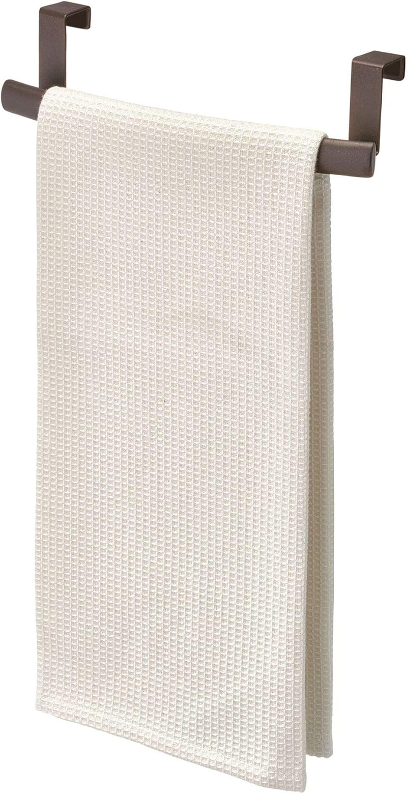 Interdesign Axis over Door Towel Bar, Small Metal Towel Rack, Towel Holder for the Home, Bronze