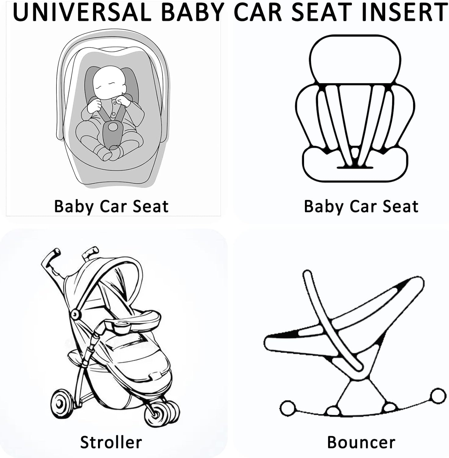 2-In-1 Infant Car Seat Insert for Newborn, Car Seat Head Support Baby Girls Boys, Extra Soft Preemie Carseat Head Support Cushion Pillow for Baby Car Seats, Strollers, Bouncers image number 1
