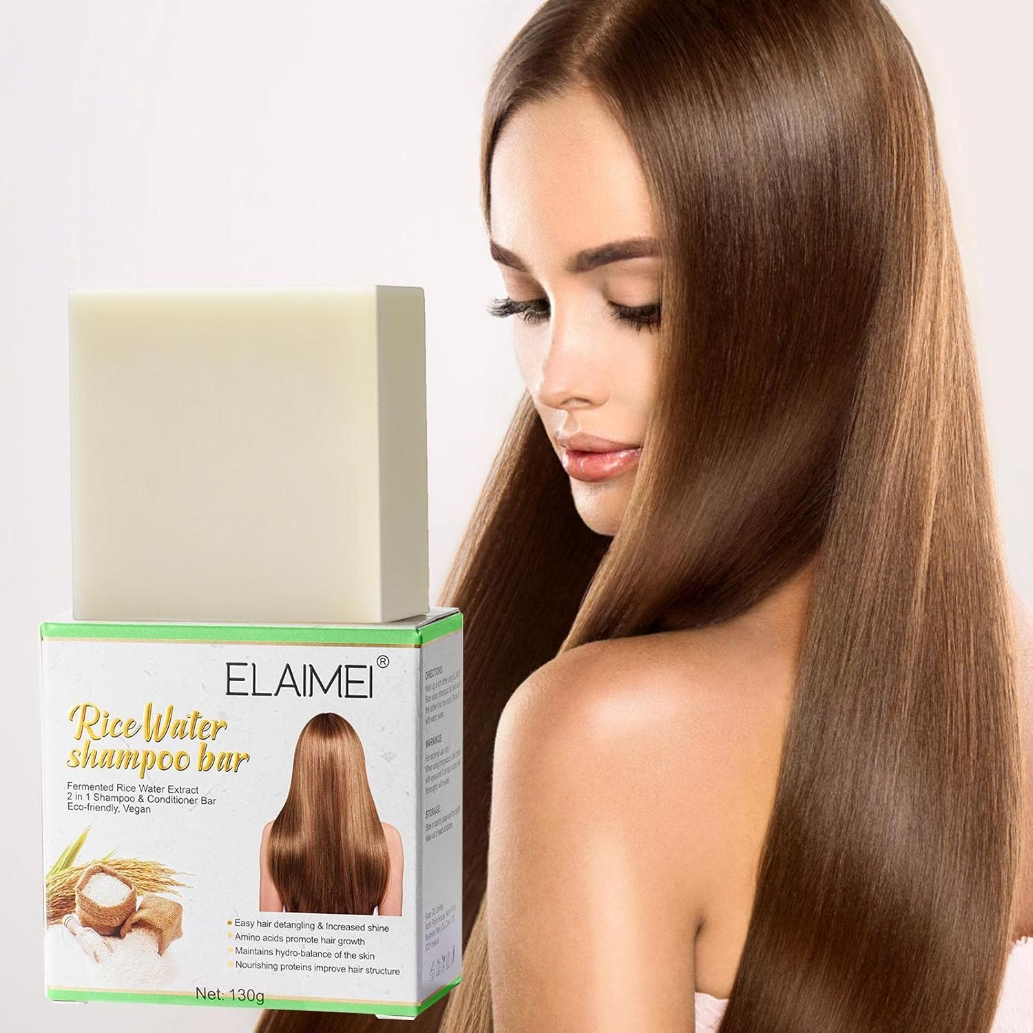 5 Pcs Hair Shampoo Bar | Natural Shampoo Bar with Nourishing Rice Water Formula - Moisturizing Hair Soap Rice Water Shampoo for Dry Damaged Hair M/B image number 1