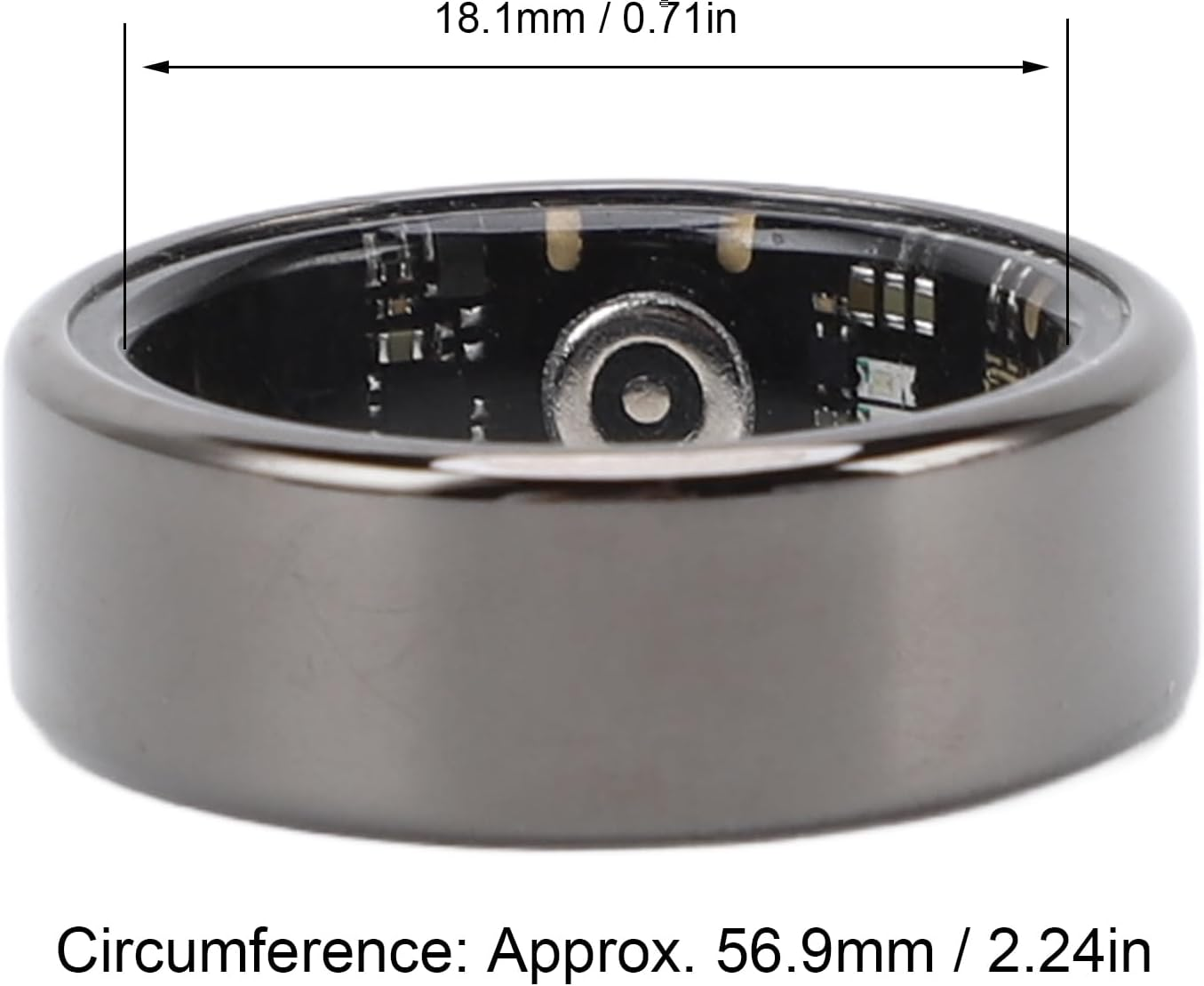 Smart Ring Fitness Tracker Waterproof Sleep Tracking 24/7 Activity Monitor 5-7 Days Battery Life Black Size 8 image number 4