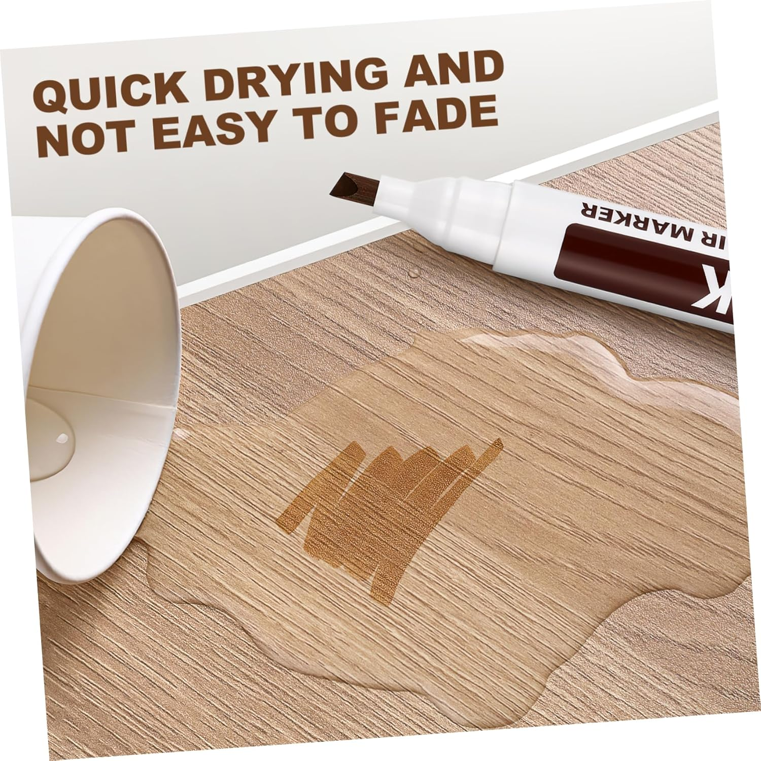 6Pcs Furniture Touch-Up Pen Marker for Wooden Furniture Repair Touch up Paint Pen for Scratched off Areas for Hiding Blemishes image number 1