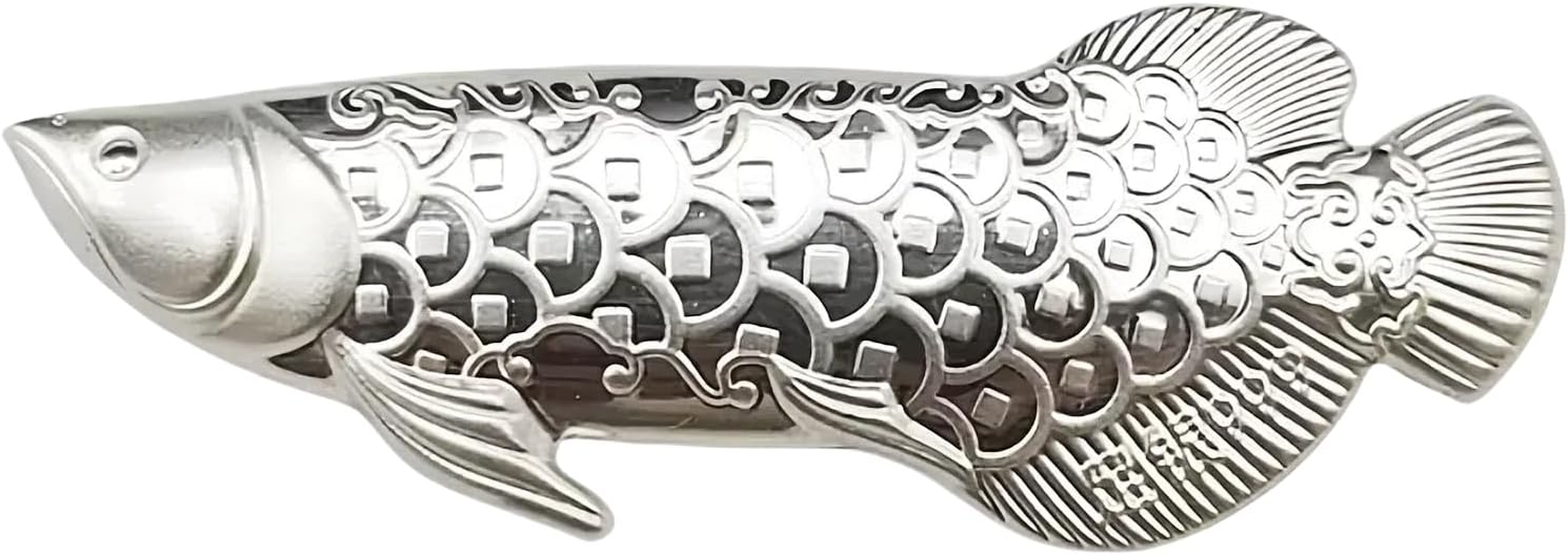 Hannafires 999 Pure Silver Tea Brewing Fish, Sterling Silver Tea Accessorieset, Silver Leaf for Ceremony, Purifies Water & Enhances Water Quality, Feng Shui Decor Symbolizing Purity & Serenity