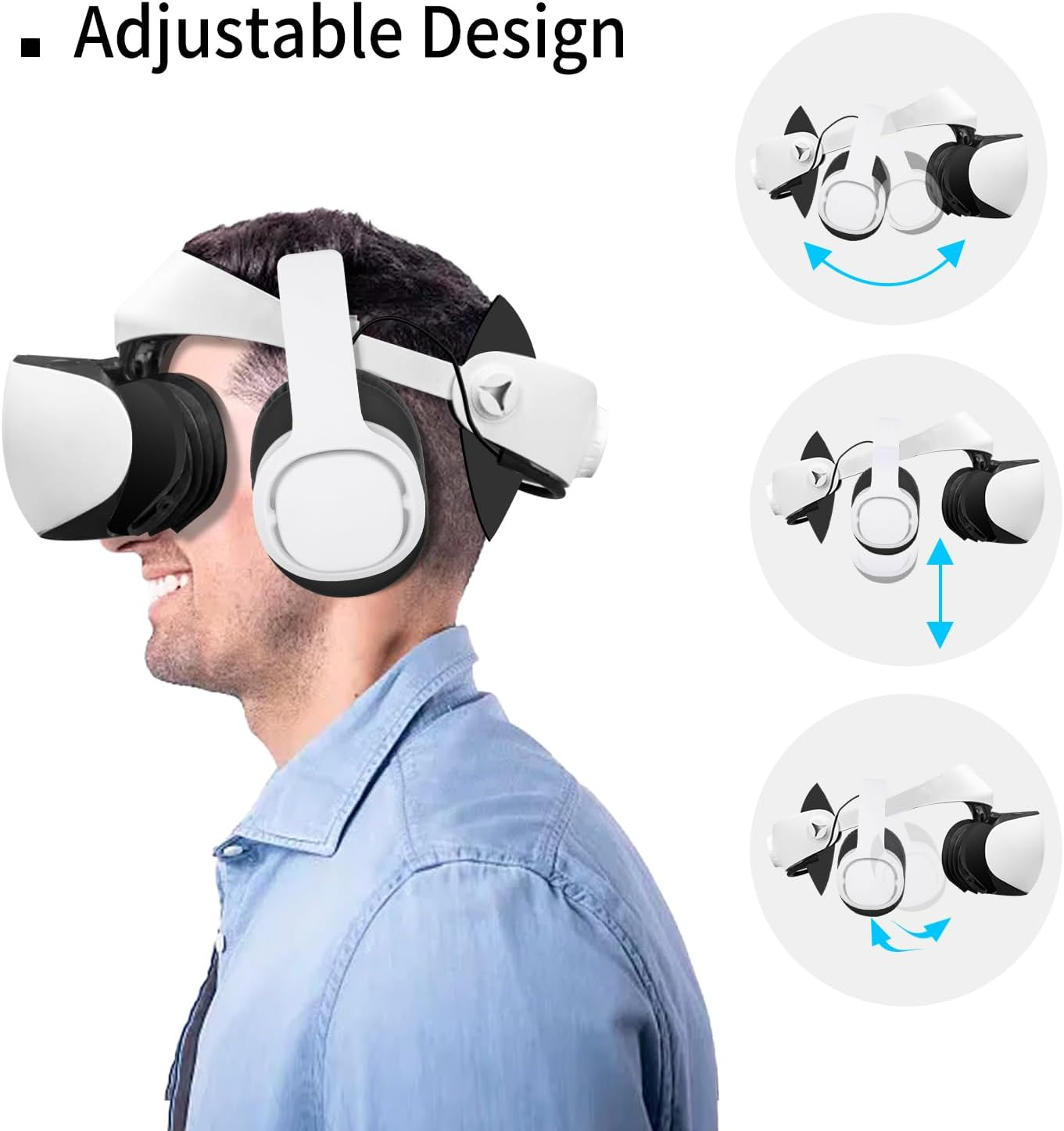 Globular Cluster PH2 Stereo VR Headphones for PS VR 2 - Clip on Design Easy to Install & Remove - Looks Tidy with Cable Router - More Comforable than In-Ear Buds ((75Mm X 90Mm Earmuffs White) image number 2