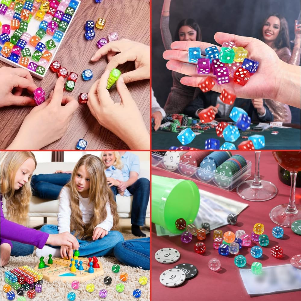 50 PCS 14Mm Dice Set, 6-Sided Colorful Dice Chessboard, Math Learning, Dice Classroom, Party Gift image number 2