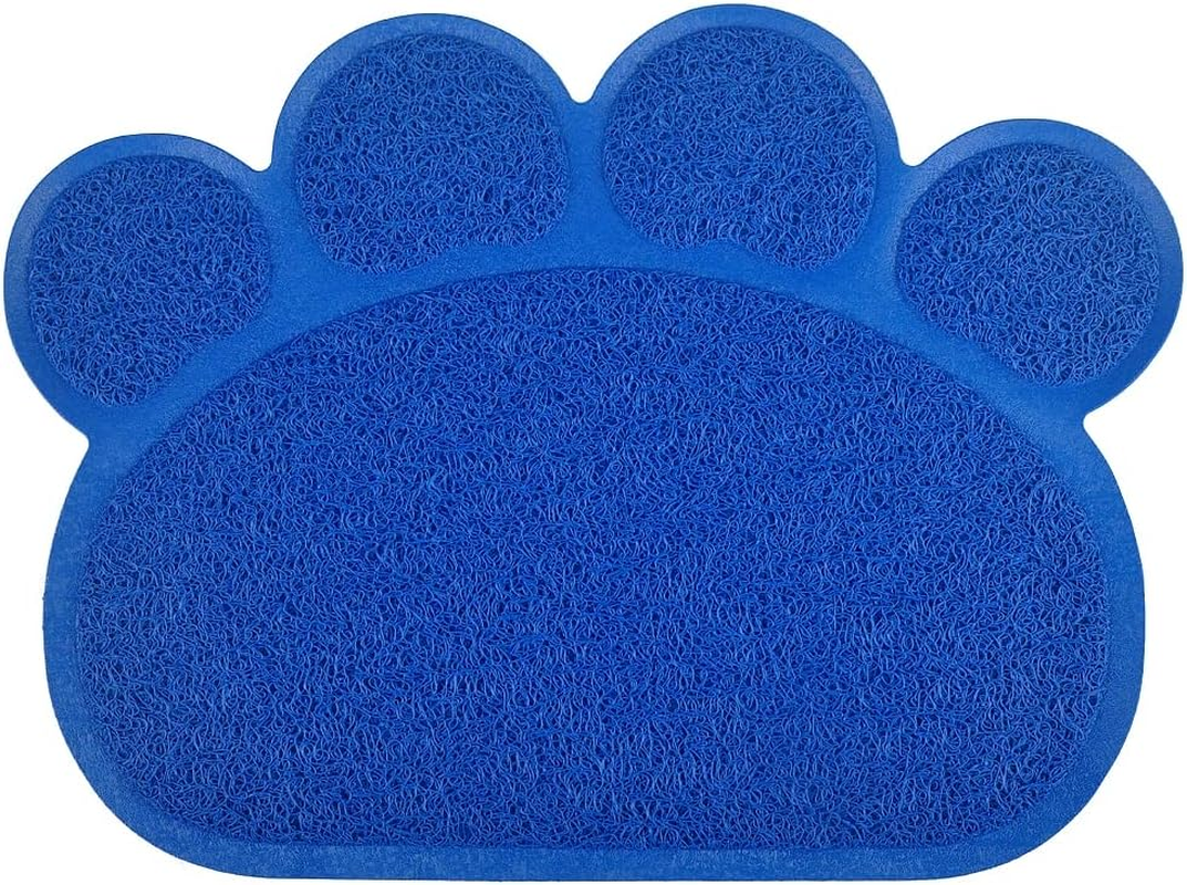 Paw-Shaped Cat Litter Box Debris Catcher Mat,15.7511.75 Inches (Gray)