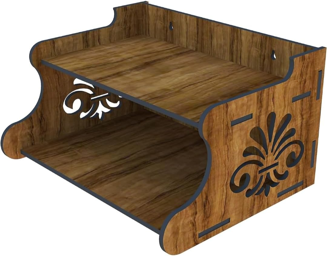 Generic Beautiful Small Wooden Home and Office Temple/Pooja Mandir Pooja Ghar/Wall Mounted Hanging Puja Temple Wood (15 CM /6 INCHES) Diy(Do-It-Yourself). image number 2