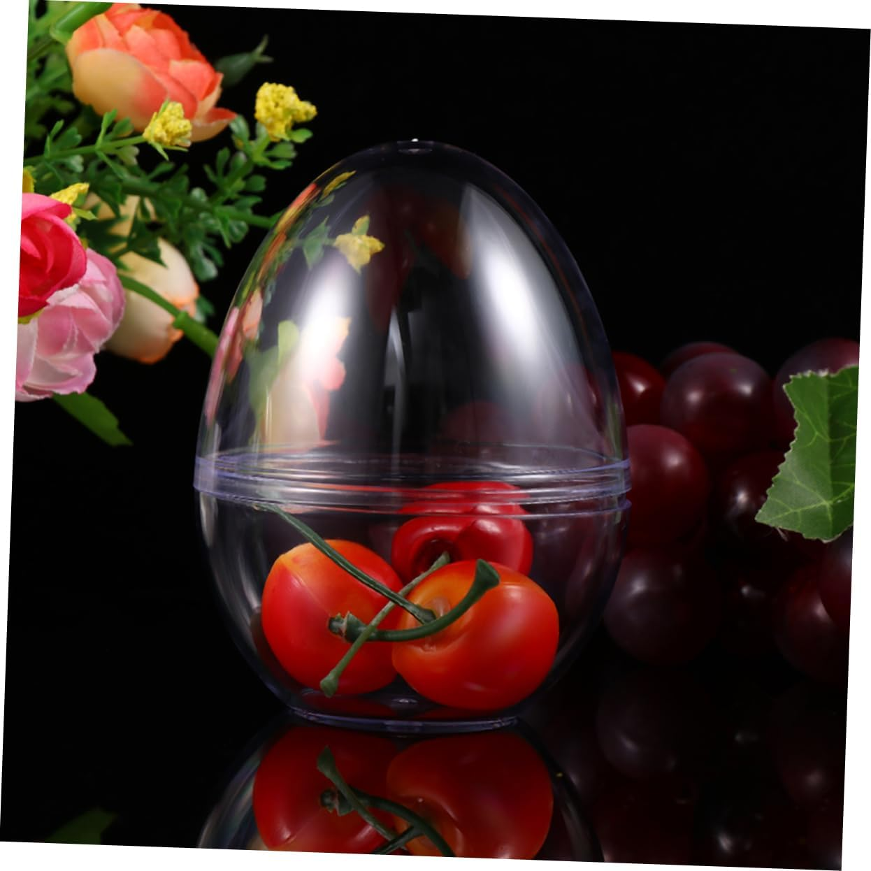 Alipis 12Pcs Easter Party Favors Eggs Fillable Stuffed Eggs for Extra Large Eggs Fillable Ornaments Clear Flat Bottom Egg Christmas Eggs White Egg Clear Candy Transparent image number 3