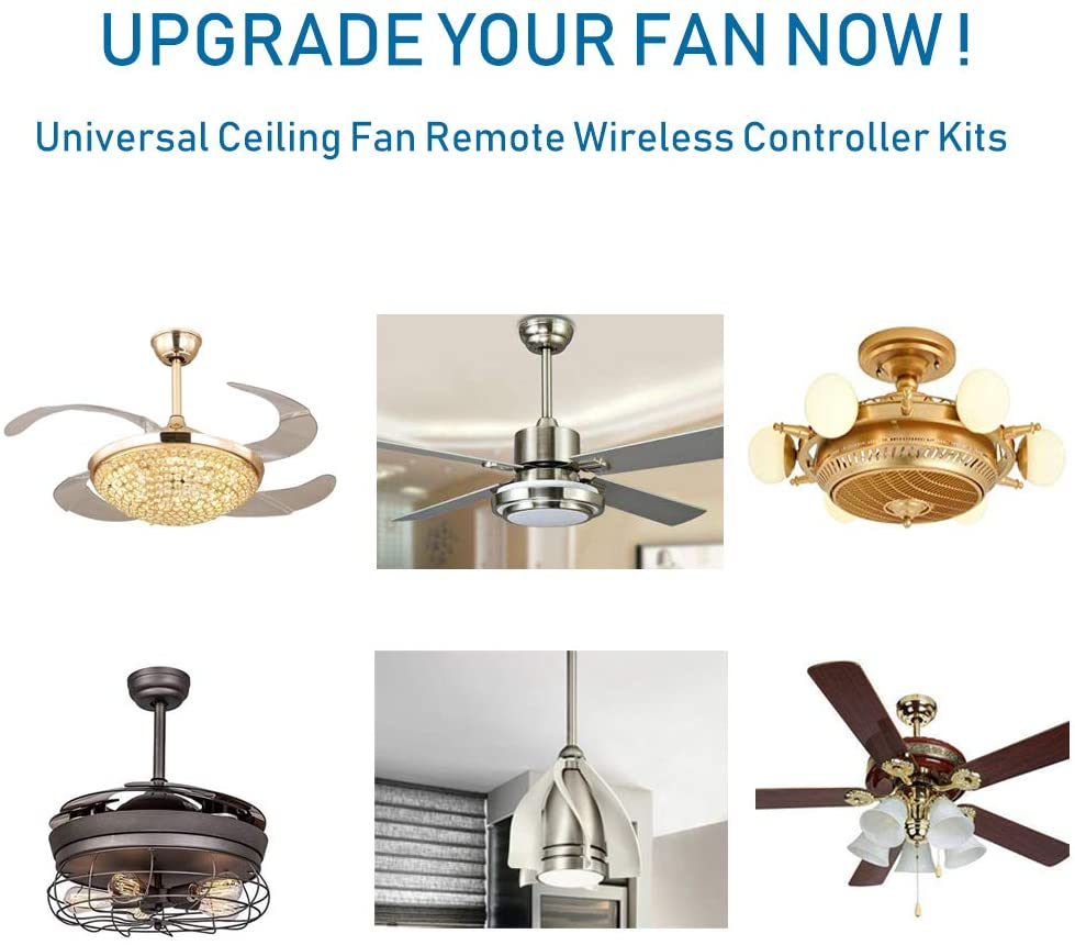 YUKIHALU 3-In-1 Small Size Universal Ceiling Fan Remote Control Kit, 4 Countdown Timing 3 Fan Speeds and Light On/Off, Wireless Remote and Receiver Kits for Ceiling Fan Lamp image number 4