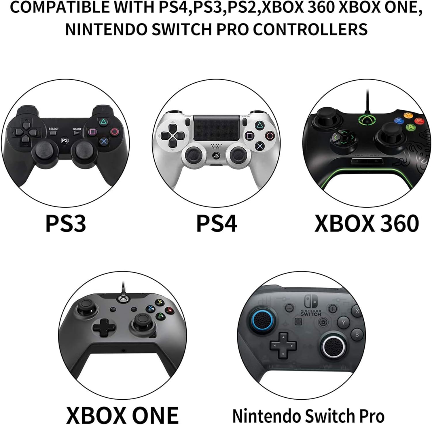 Premium Silicone Thumb Grips (3 Pairs) &ndash; Non-Slip Analog Covers for Ps5/Ps4/Xbox Series/Steam Deck &ndash; Ultimate Grip, Comfort & Anti-Sweat Performance