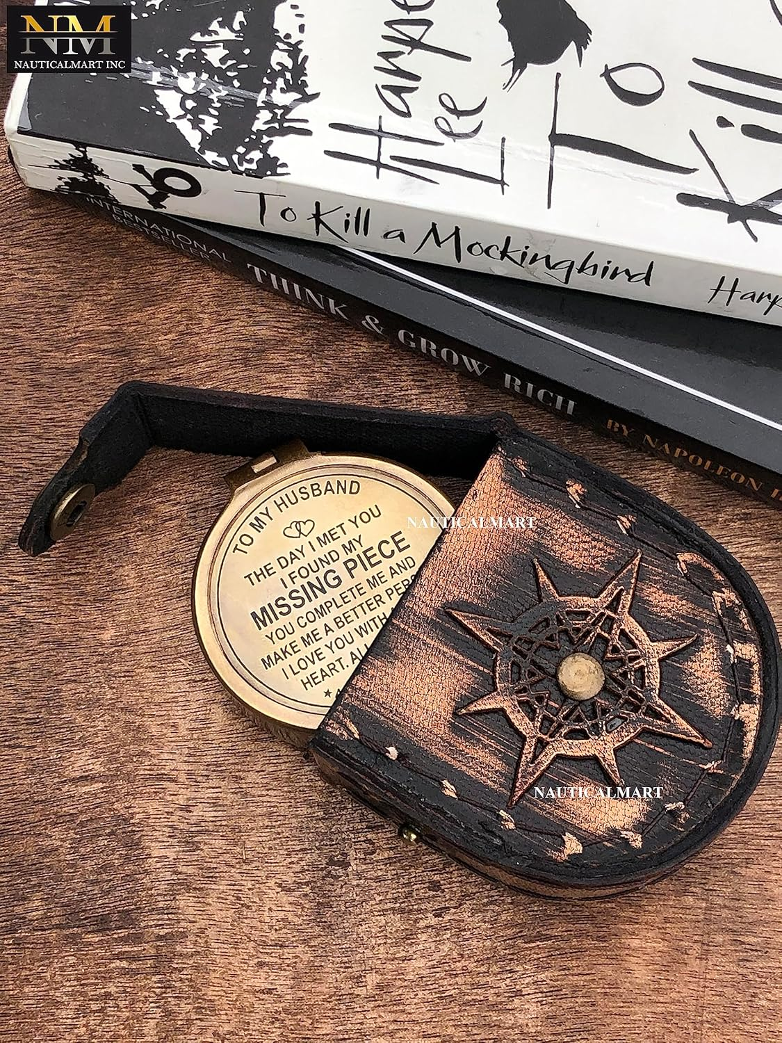 Engraved Compass, Gift for Husband,Anniversary,Wedding Gift for Him, Long Distance Boyfriend Gift, Fiance Gift I Miss You Long Distance Relationship Gift for Army Boyfriend Gift image number 5