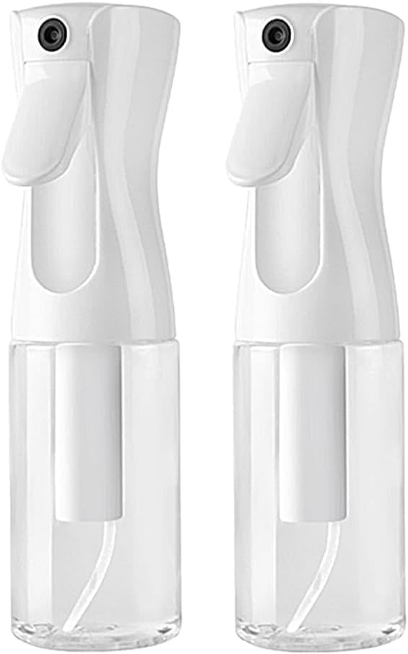 2 Pcs Continuous Mist Spray Bottle,6.8 Oz Spray Bottle for Hair,Continuous Mister Empty Spray Bottles,Empty Ultra Fine Water Mist Sprayer,Continuous Water Mister Spray Bottles for Hairstyling (White)
