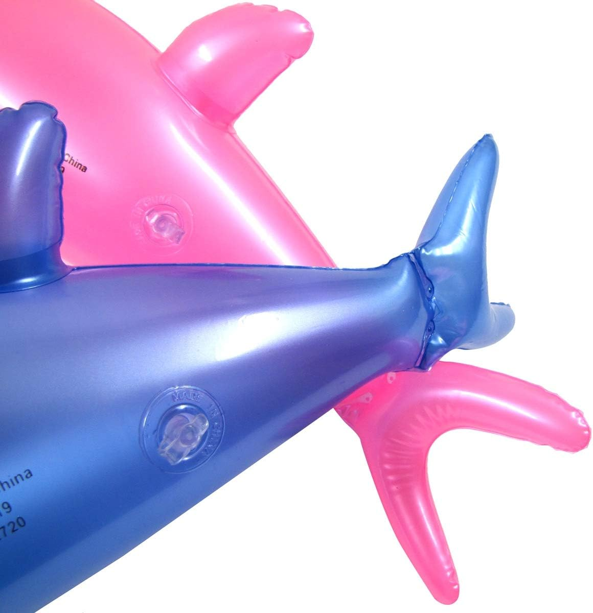 Treasure Gurus 2Pc Inflatable Pink Blue Dolphin Set Swim Pool Water Float Blow Toy Party Decor Floaties image number 3