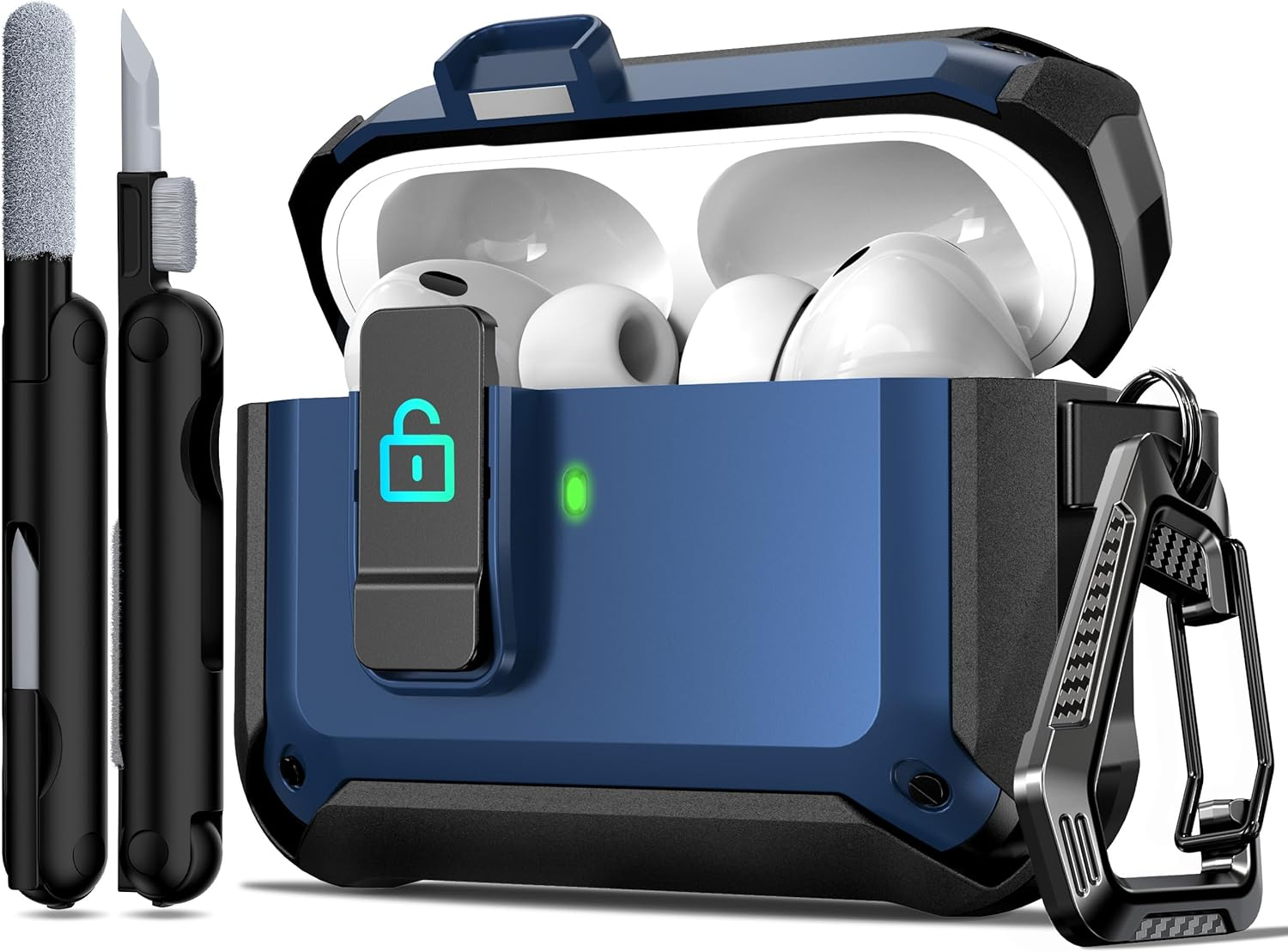 R-Fun for Airpods Pro 3 Case (2025) Cover with Cleaning Kit, Military-Grade Heavy-Duty Drop-Resistant with Auto Pop-Up Lid for Airpods Pro 3Rd Generation 2025 USB-C Charging Case, Red