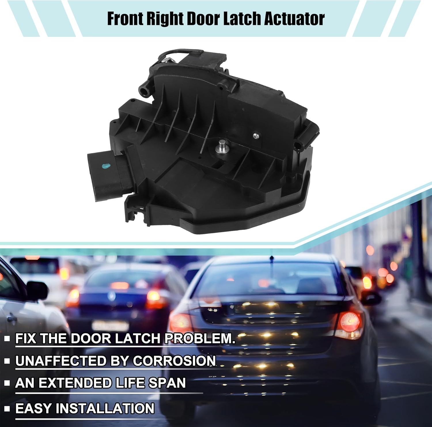 ACROPIX Front Right Side Door Latch Actuator Fit for Ford Focus - Pack of 1 Black image number 6